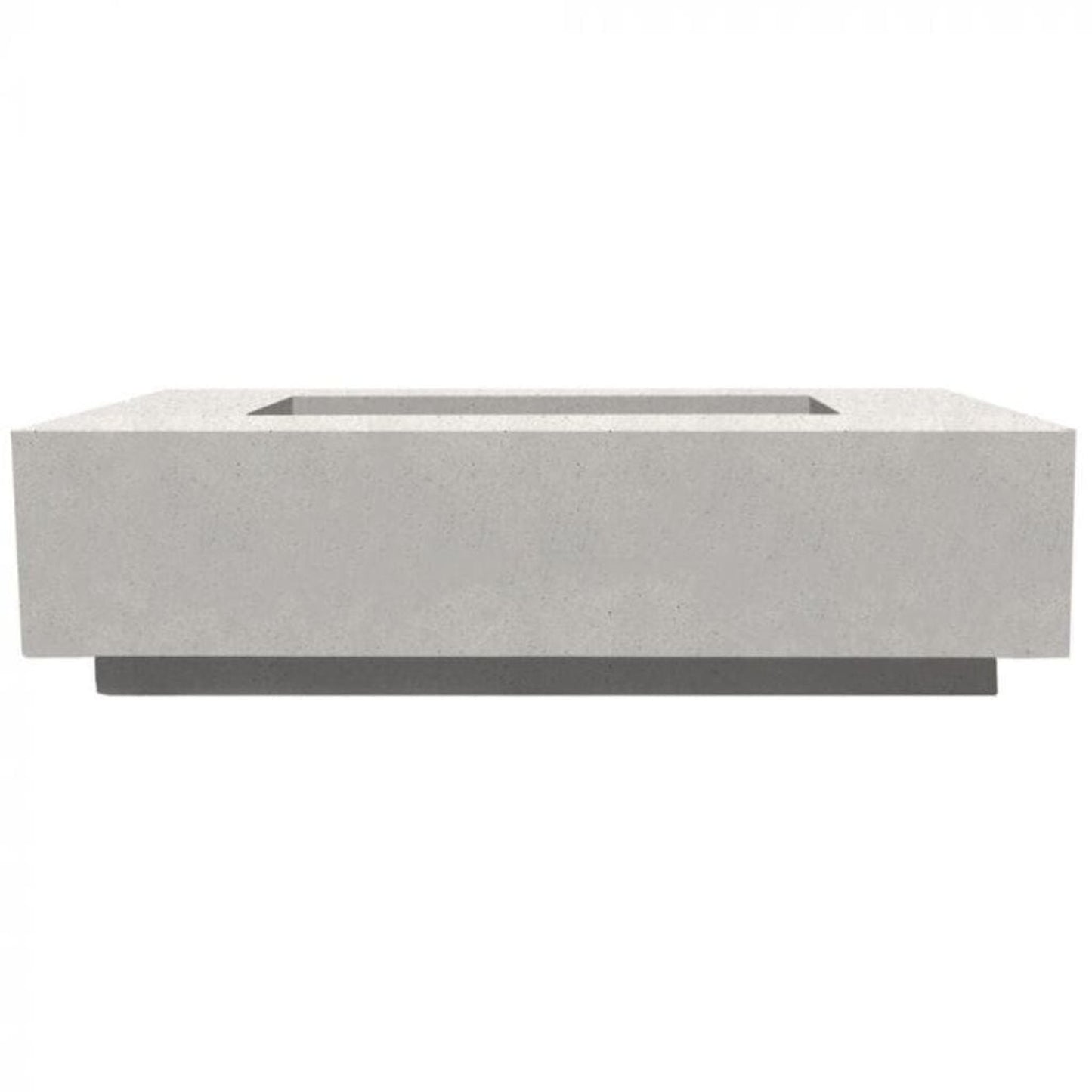Prism Hardscapes Tavola 8 60" Ultra White Rectangular Concrete Natural Gas Fire Pit Table