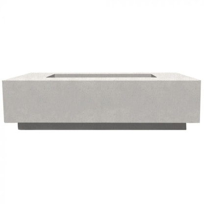 Prism Hardscapes Tavola 8 60" Ultra White Rectangular Concrete Natural Gas Fire Pit Table