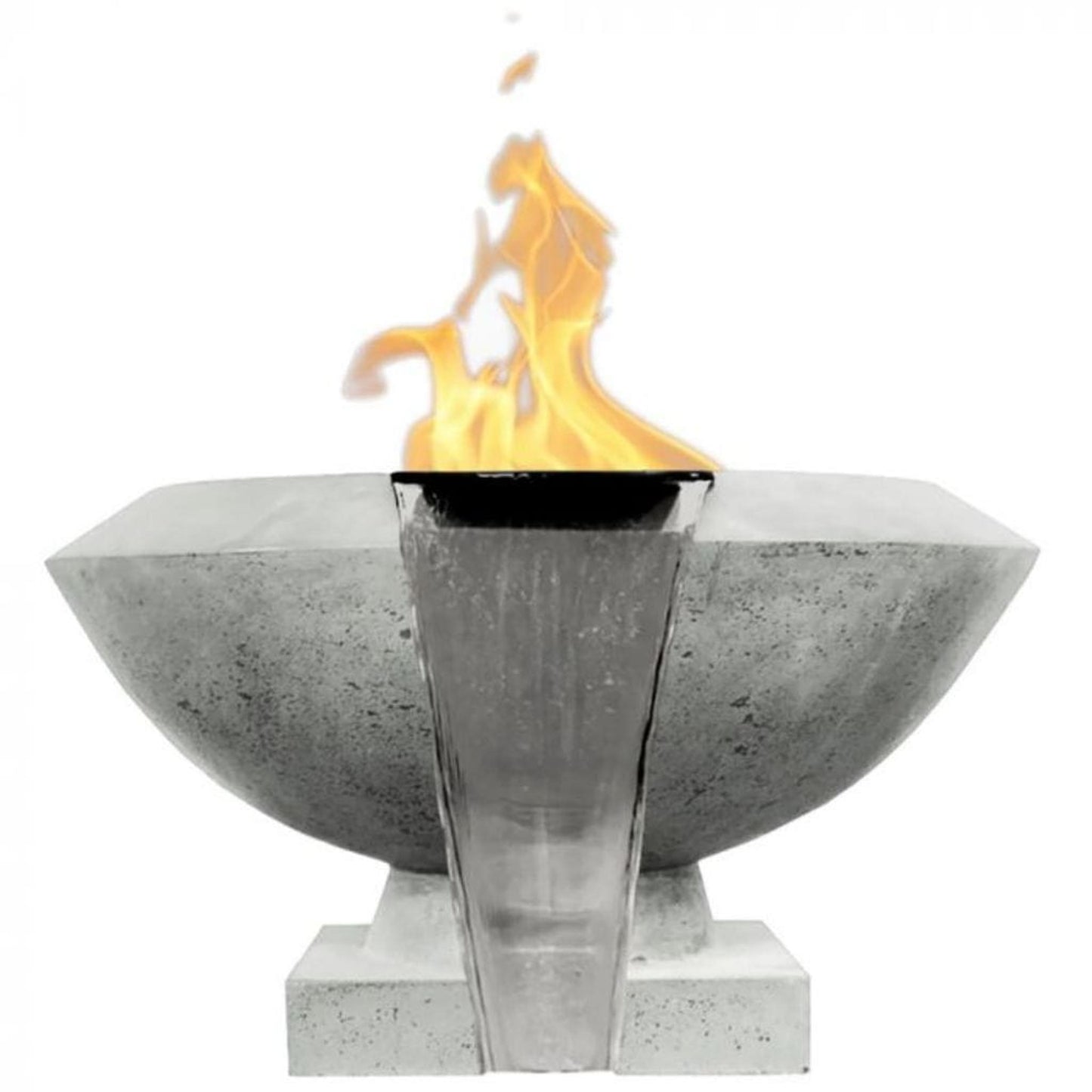 Prism Hardscapes Toscano 33" Natural Round Glass Fiber Reinforced Cement Natural Gas Fire Pit & Water Bowl