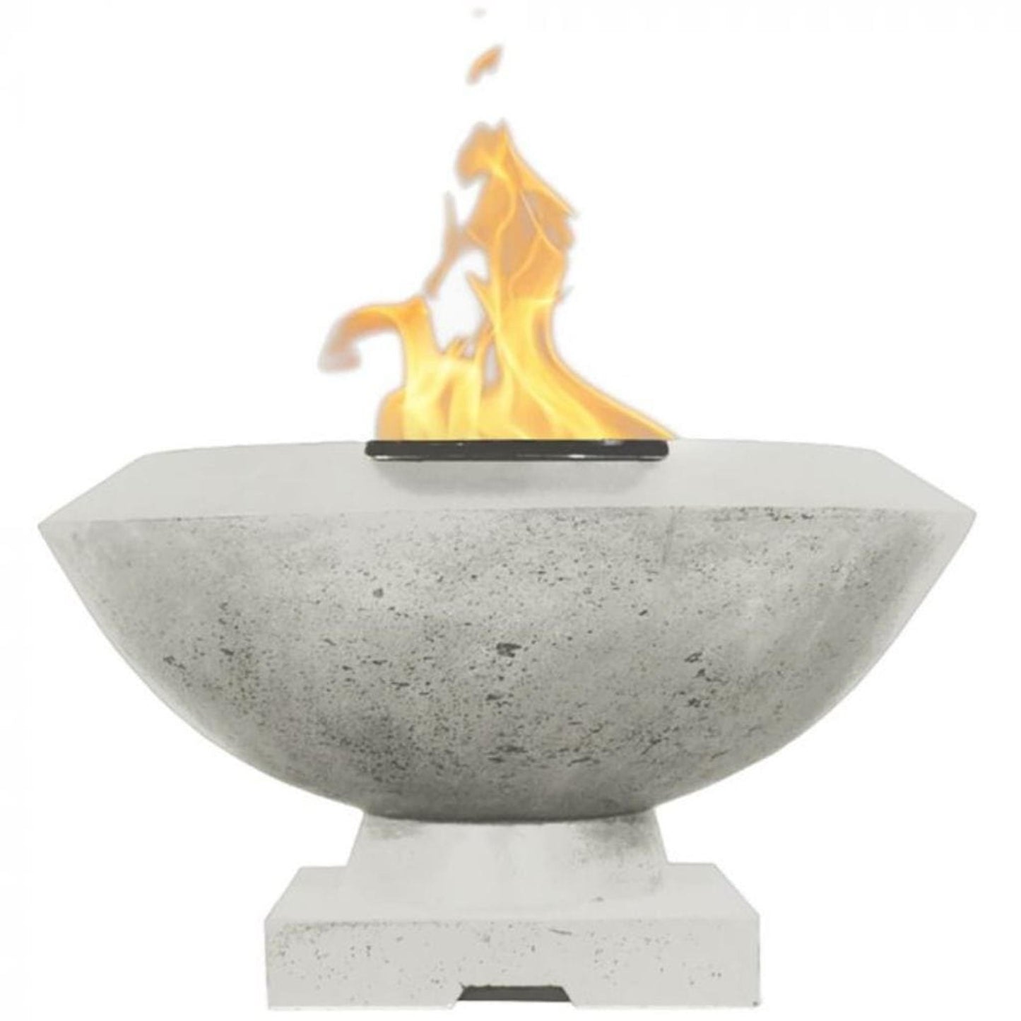 Prism Hardscapes Toscano 33" Ultra White Glass Fiber Reinforced Cement Liquid Propane Fire Bowl