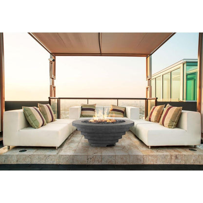 Prism Hardscapes Triton 48" Coastal Round Glass Fiber Reinforced Cement Natural Gas Fire Pit Bowl