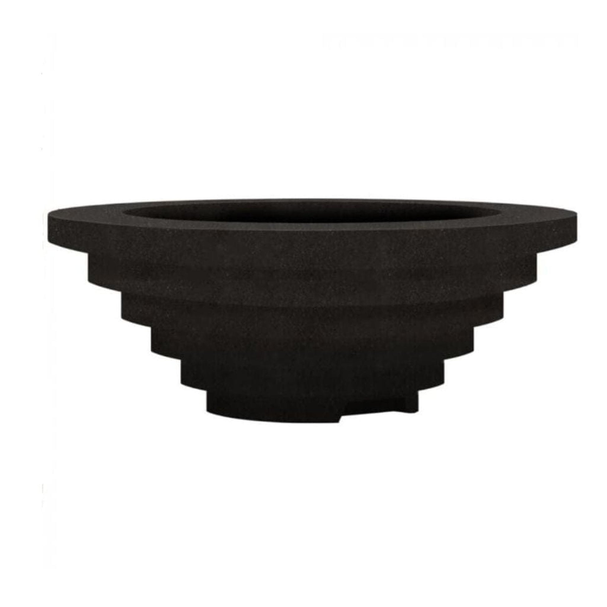 Prism Hardscapes Triton 48" Ebony Round Glass Fiber Reinforced Cement Natural Gas Fire Pit Bowl