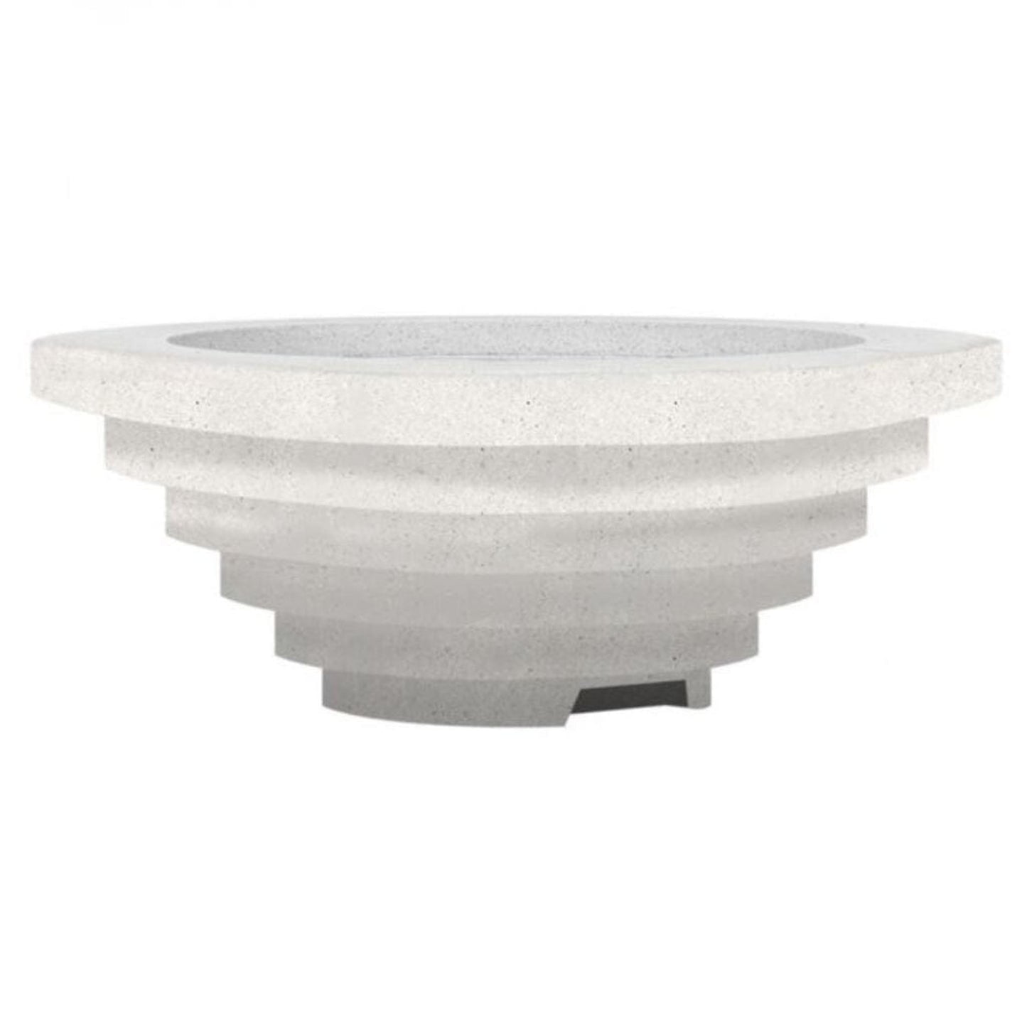 Prism Hardscapes Triton 48" Ultra White Round Glass Fiber Reinforced Cement Liquid Propane Fire Pit Bowl
