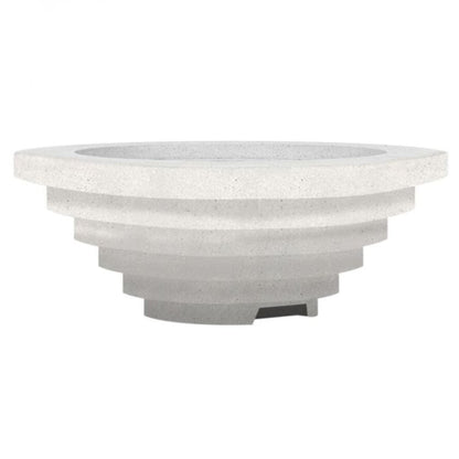 Prism Hardscapes Triton 48" Ultra White Round Glass Fiber Reinforced Cement Liquid Propane Fire Pit Bowl