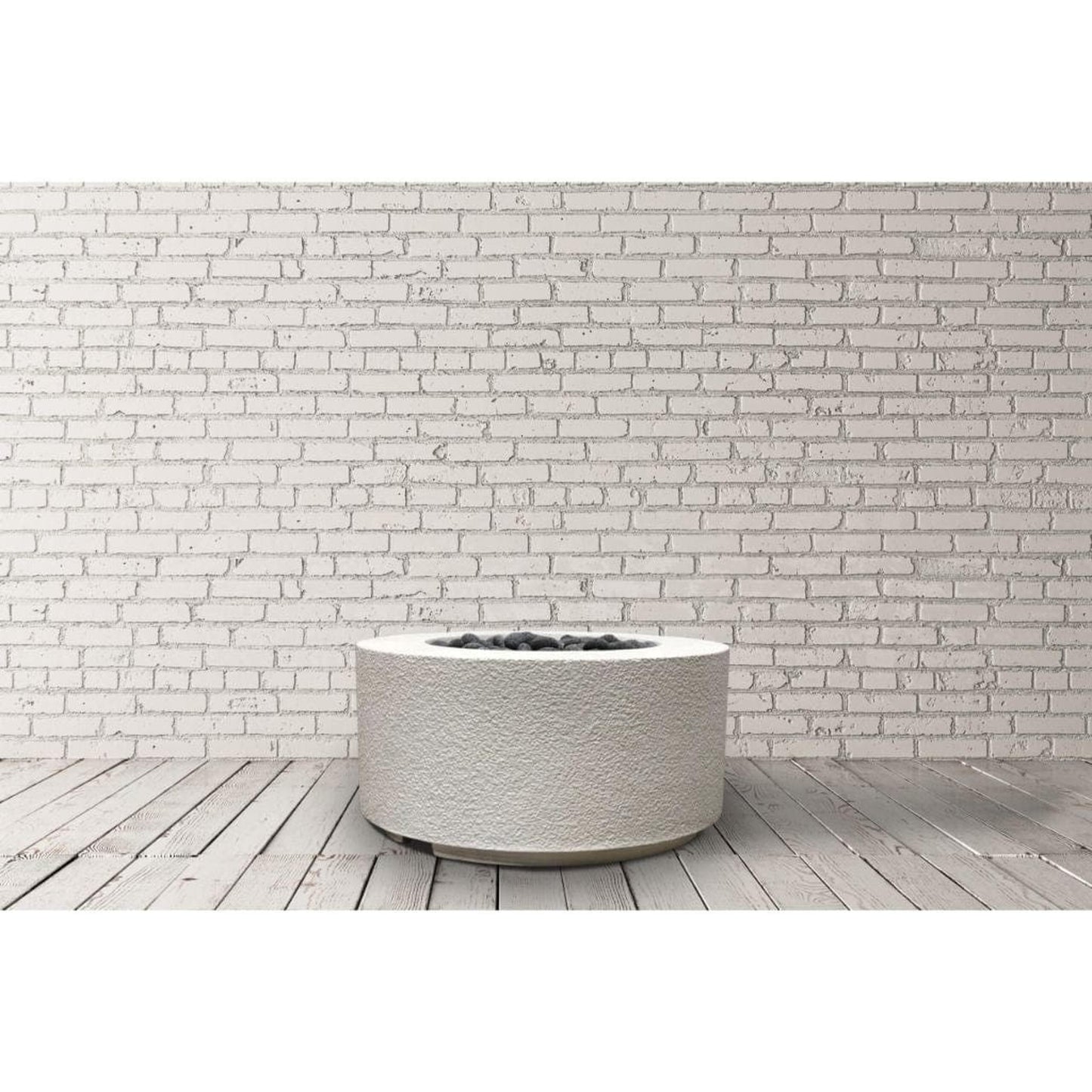 Prism Hardscapes Tuscany Cilindro 36" Coastal Round Glass Fiber Reinforced Cement Liquid Propane Fire Pit Bowl