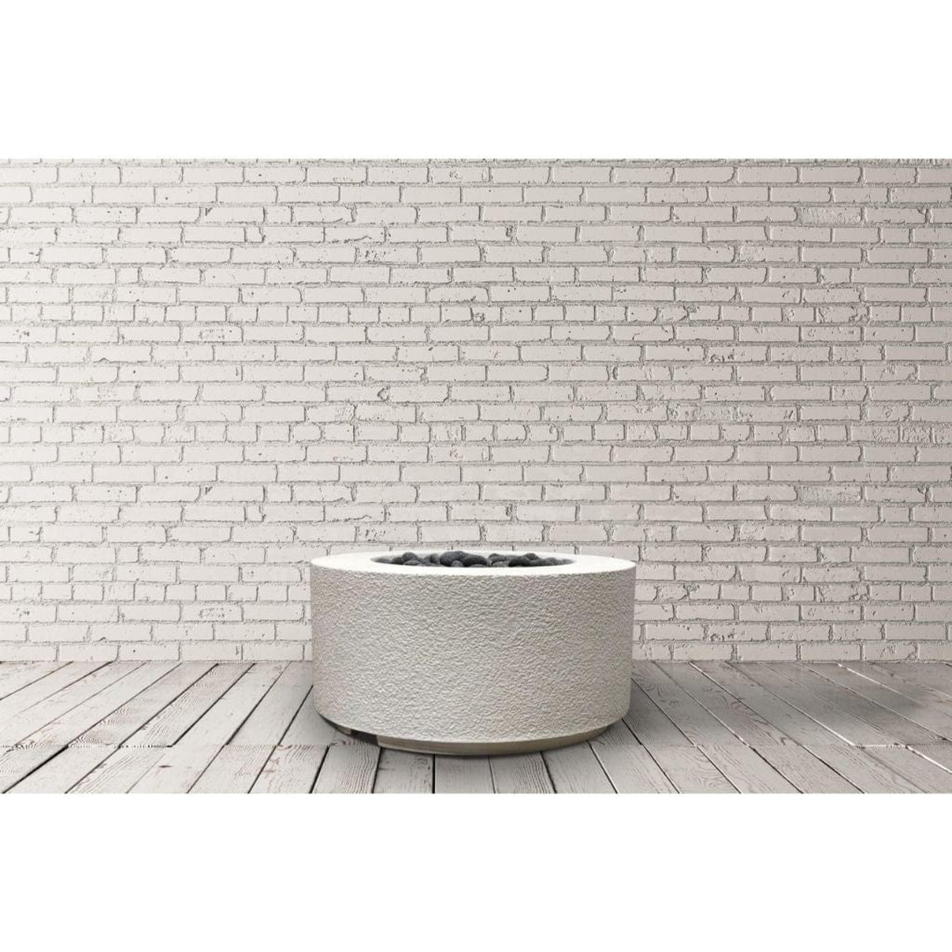 Prism Hardscapes Tuscany Cilindro 36" Coastal Round Glass Fiber Reinforced Cement Liquid Propane Fire Pit Bowl