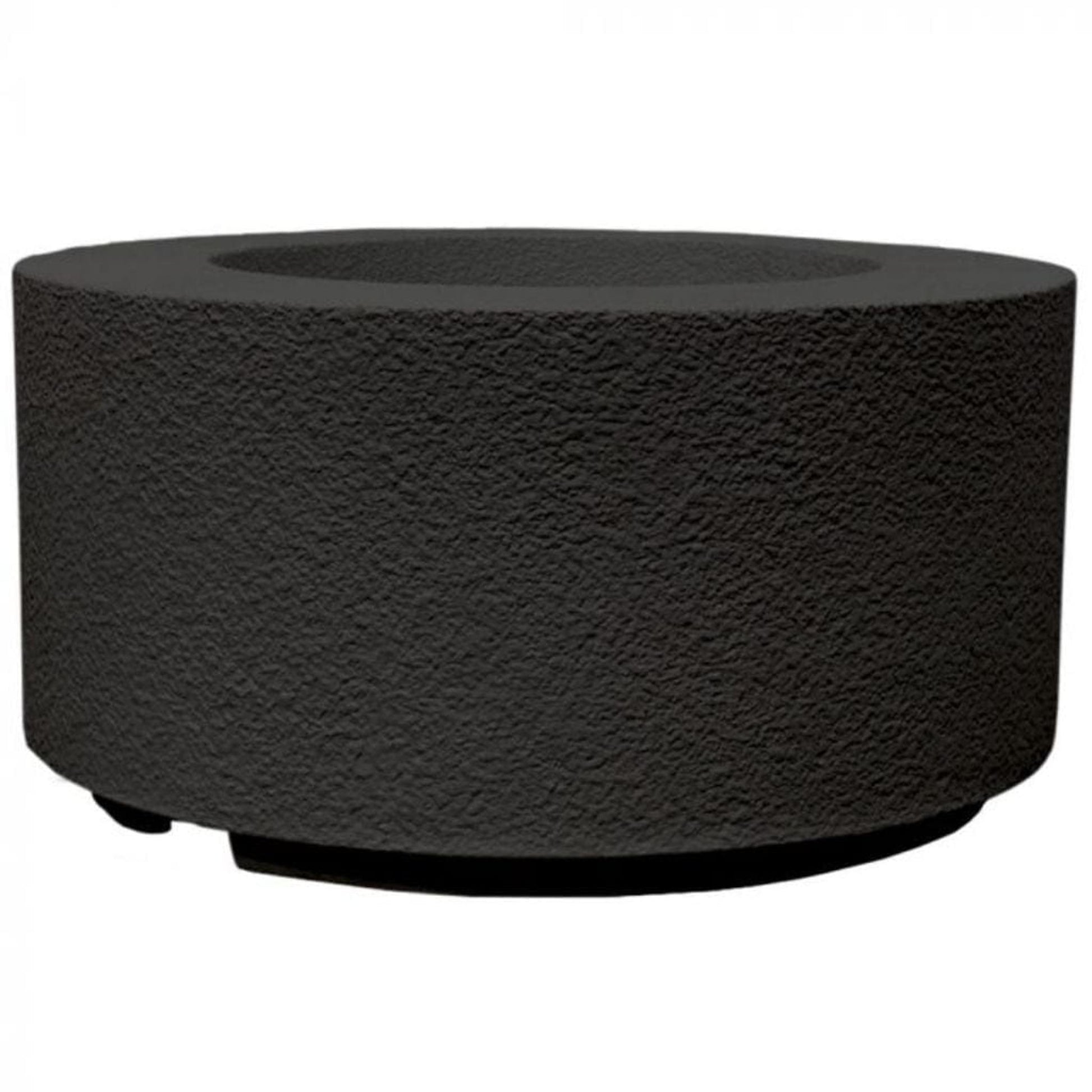 Prism Hardscapes Tuscany Cilindro 36" Ebony Round Glass Fiber Reinforced Cement Natural Gas Fire Pit Bowl
