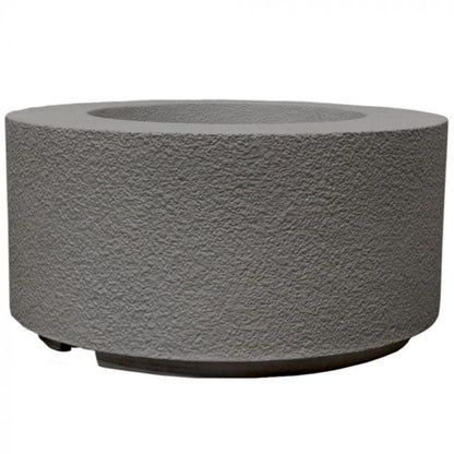 Prism Hardscapes Tuscany Cilindro 36" Pewter Round Glass Fiber Reinforced Cement Natural Gas Fire Pit Bowl