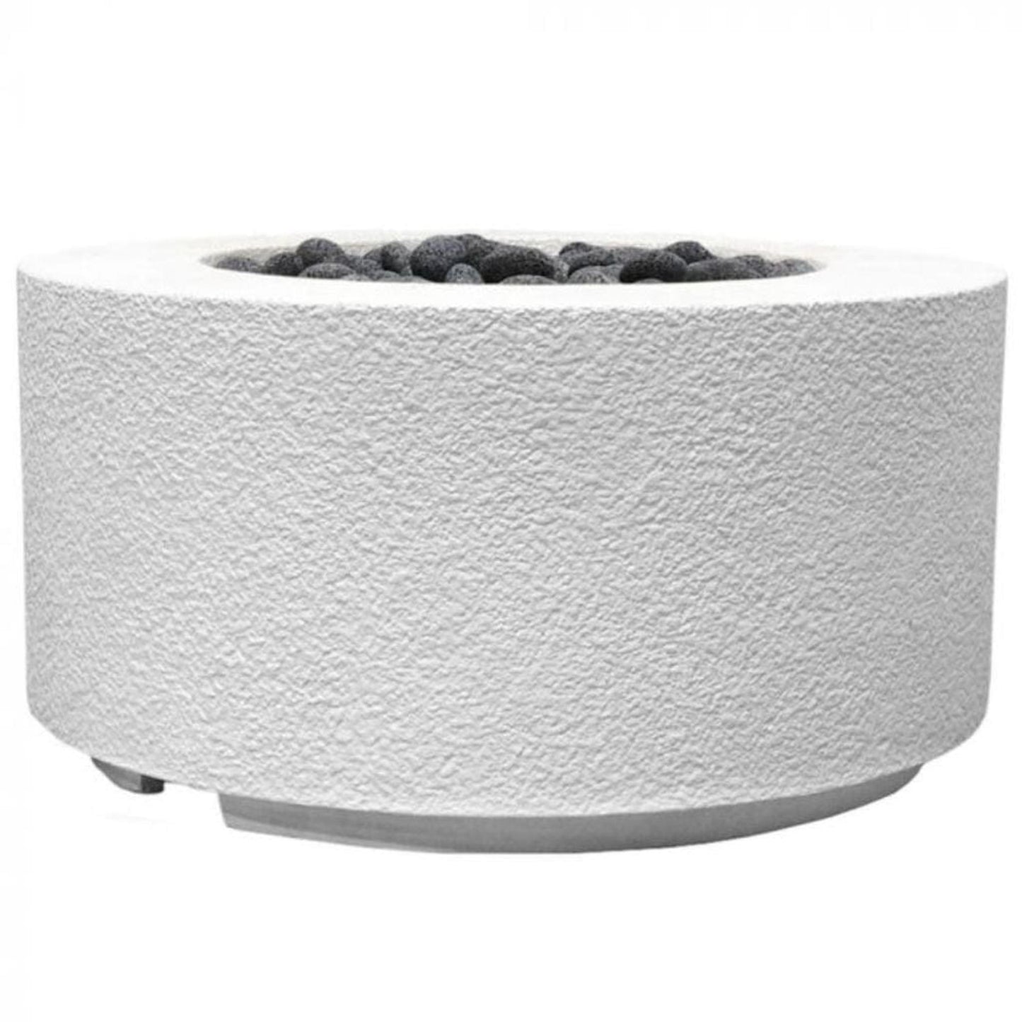 Prism Hardscapes Tuscany Cilindro 36" Ultra White Round Glass Fiber Reinforced Cement Natural Gas Fire Pit Bowl