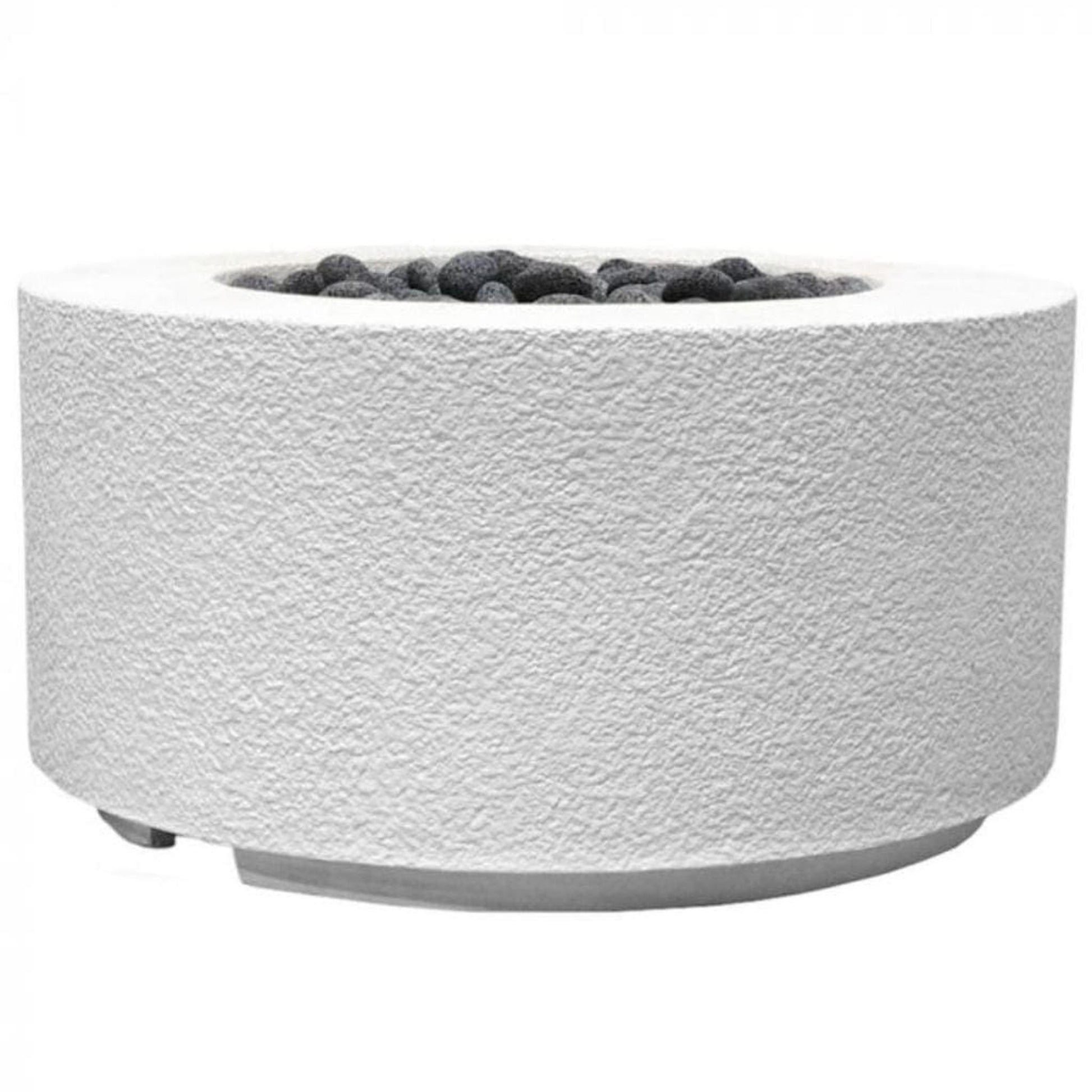 Prism Hardscapes Tuscany Cilindro 36" Ultra White Round Glass Fiber Reinforced Cement Natural Gas Fire Pit Bowl
