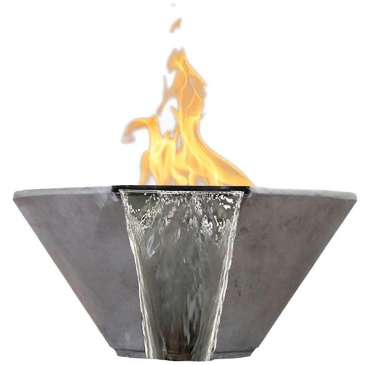 Prism Hardscapes Verona 32" Pewter Round Natural Gas Fire Pit & Water Bowl