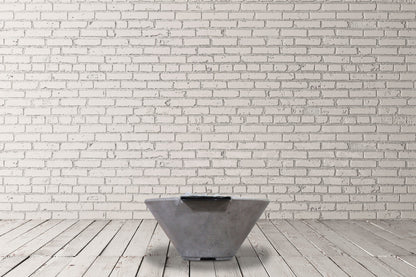 Prism Hardscapes Verona Small 33" Pewter Concrete Natural Gas Fire Bowl With Match Lit Ignition