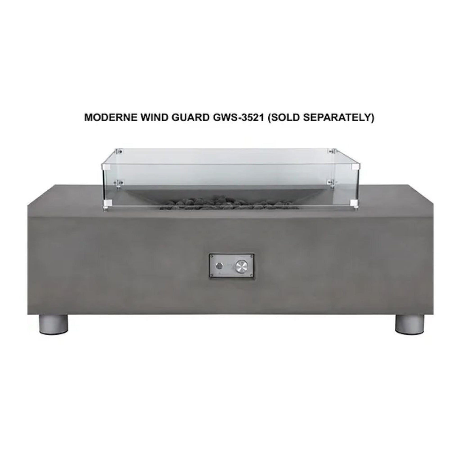 PyroMania 35" Glass Wind Guard for Moderne Fire Table