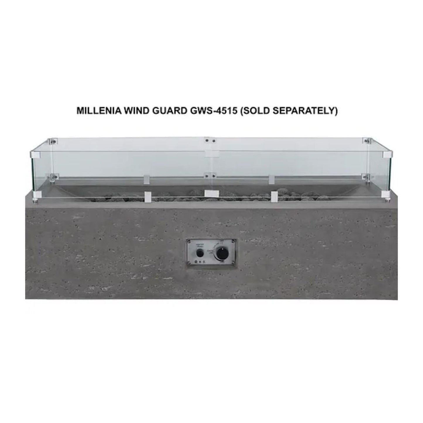 PyroMania 45" Glass Wind Guard for Millenia Fire Table