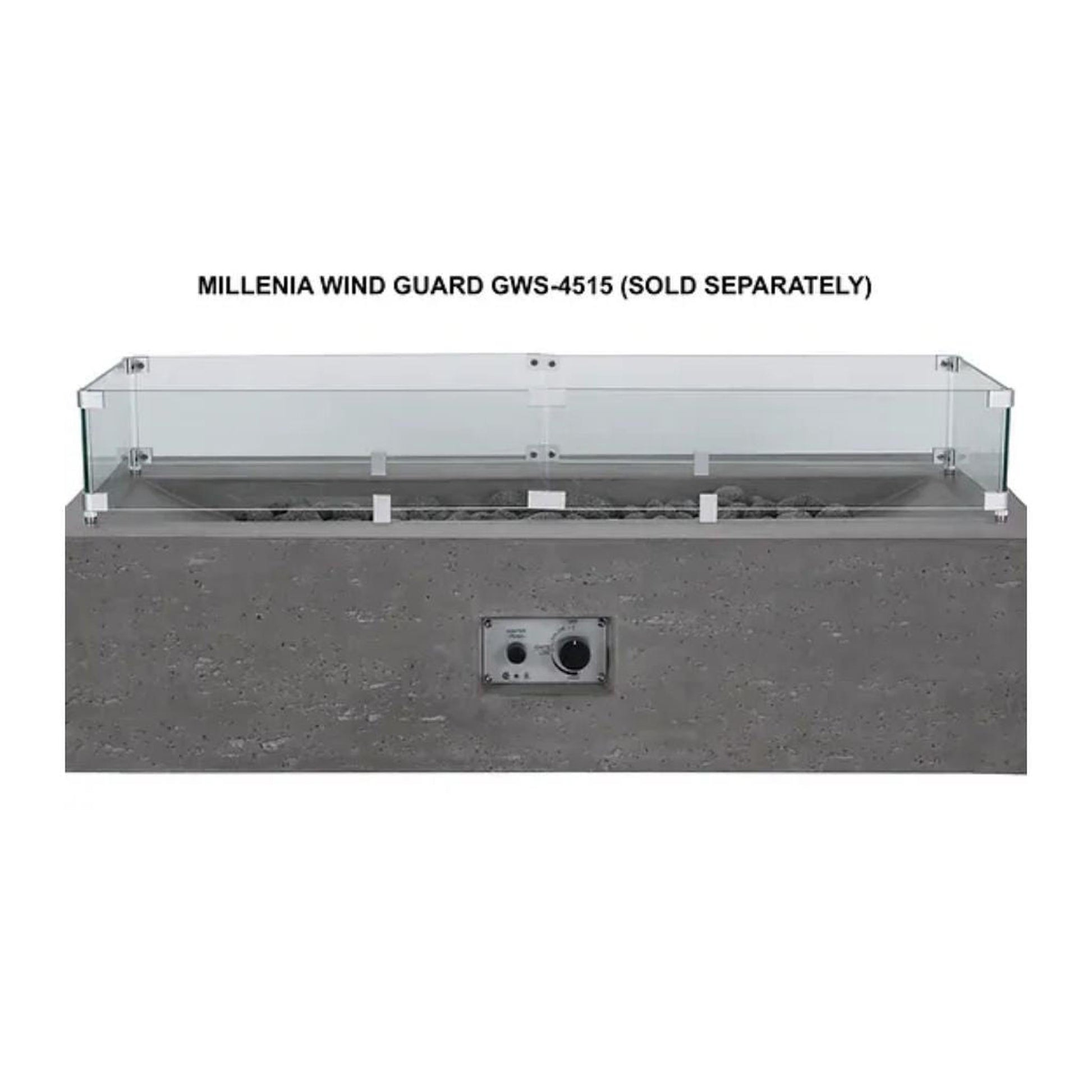 PyroMania 45" Glass Wind Guard for Millenia Fire Table