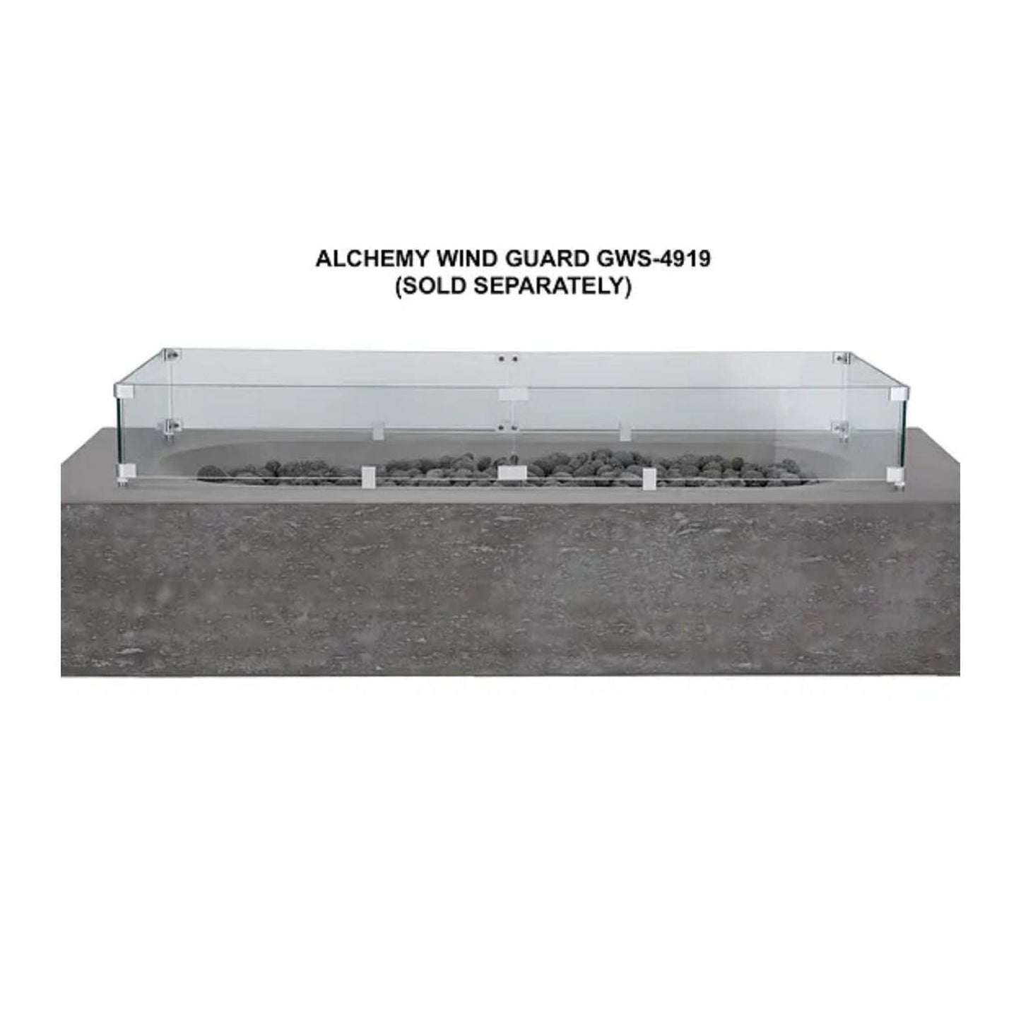 PyroMania 49" Glass Wind Guard for Alchemy Fire Table