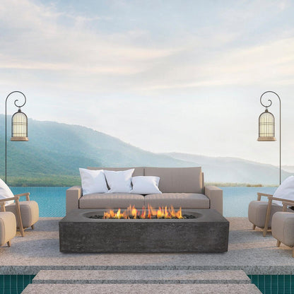 PyroMania Alchemy 60" Charcoal Finish Natural Gas Outdoor Rectangular Fire Table