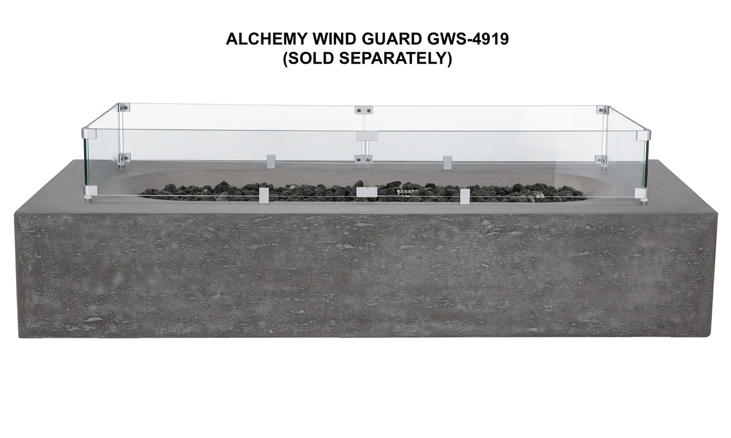 PyroMania Alchemy 60" Slate Gray Finish Natural Gas Outdoor Rectangular Fire Table