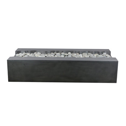 PyroMania Arroyo 60" x 34" Charcoal Finish Liquid Propane Rectangle Fire Pit Table