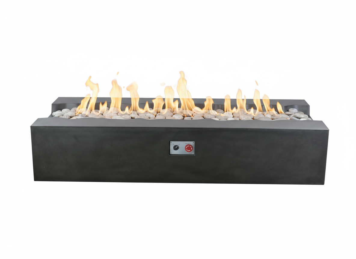 PyroMania Arroyo 60" x 34" Charcoal Finish Liquid Propane Rectangle Fire Pit Table