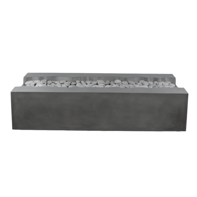 PyroMania Arroyo 60" x 34" Slate Gray Finish Natural Gas Rectangle Fire Pit Table