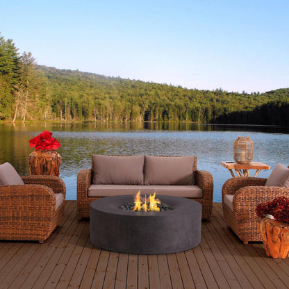 PyroMania Avalon 42" Charcoal Finish Natural Gas Outdoor Round Fire Table
