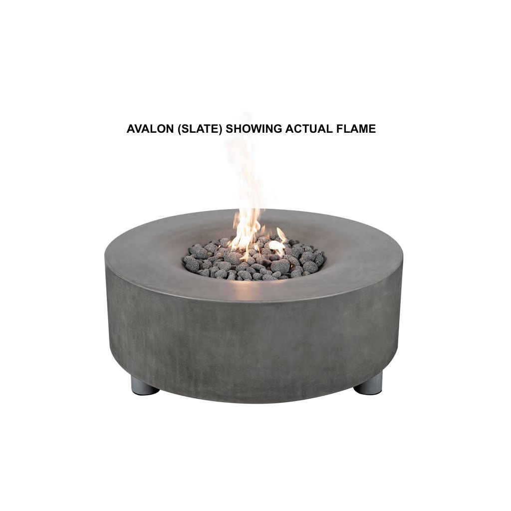 PyroMania Avalon 42" Round Charcoal Outdoor Propane Gas Fire Pit Table