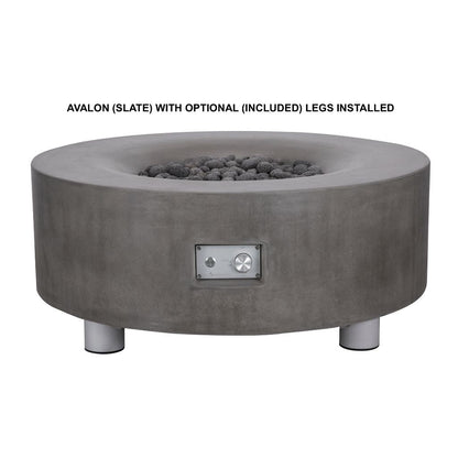PyroMania Avalon 42" Round Charcoal Outdoor Propane Gas Fire Pit Table