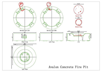 PyroMania Avalon 42" Slate Finish Natural Gas Outdoor Round Fire Pit Table