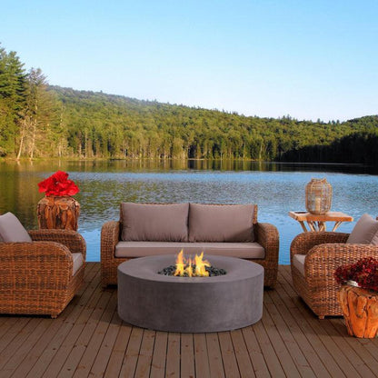 PyroMania Avalon 42" Slate Gray Finish Natural Gas Outdoor Round Fire Table