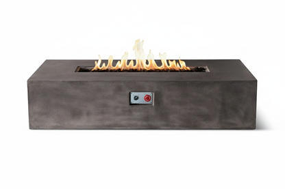 PyroMania Brut 60" x 30" Charcoal Finish Liquid Propane Rectangle Fire Pit Table
