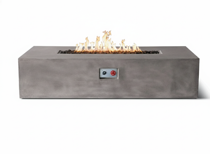 PyroMania Brut 60" x 30" Slate Grey Finish Liquid Propane Rectangle Fire Pit Table