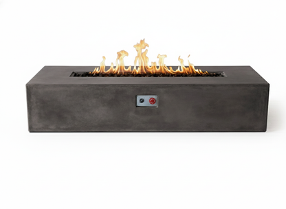 PyroMania Brut 72" x 30" Charcoal Finish Liquid Propane Rectangle Fire Pit Table