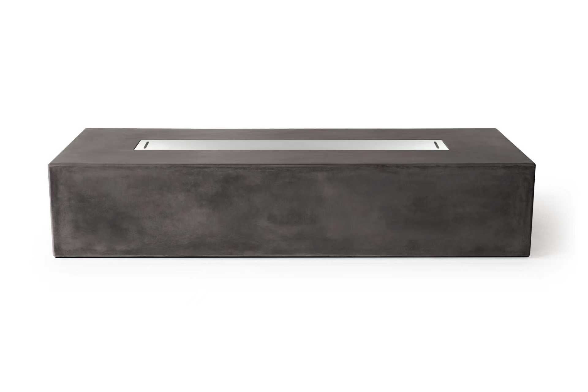 PyroMania Brut 72" x 30" Charcoal Finish Liquid Propane Rectangle Fire Pit Table