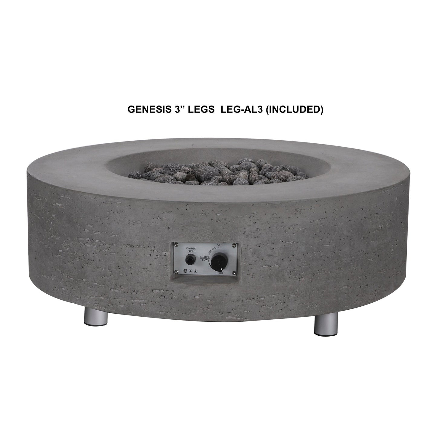 PyroMania Genesis 41" Round Charcoal Outdoor Propane Gas Fire Pit Table
