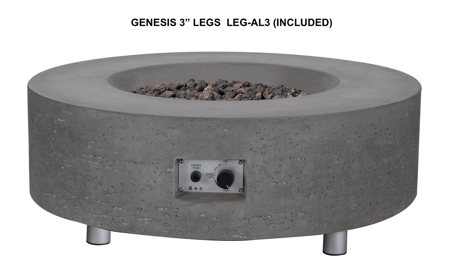 PyroMania Genesis 41" Slate Gray Finish Natural Gas Outdoor Round Fire Table