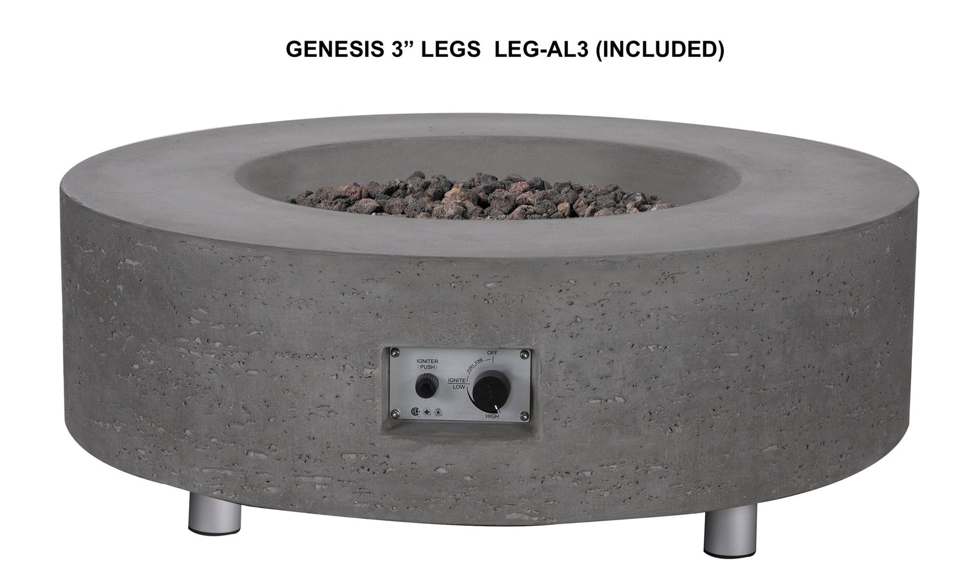 PyroMania Genesis 41" Slate Gray Finish Natural Gas Outdoor Round Fire Table