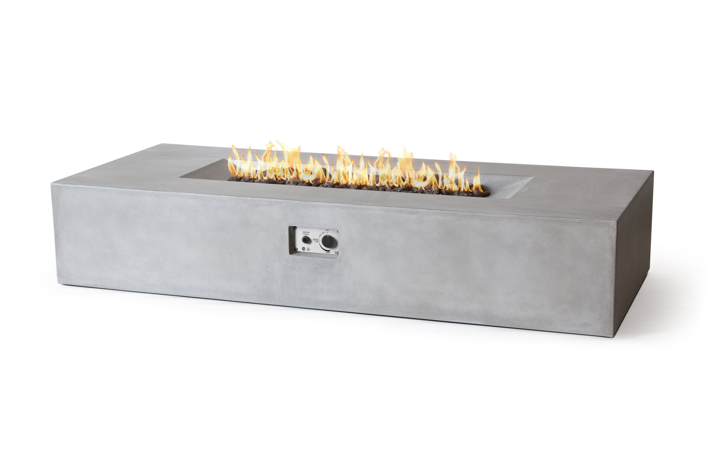 PyroMania Laguna 72" x 30" Slate Finish Liquid Propane Outdoor Rectangle Fire Pit Table
