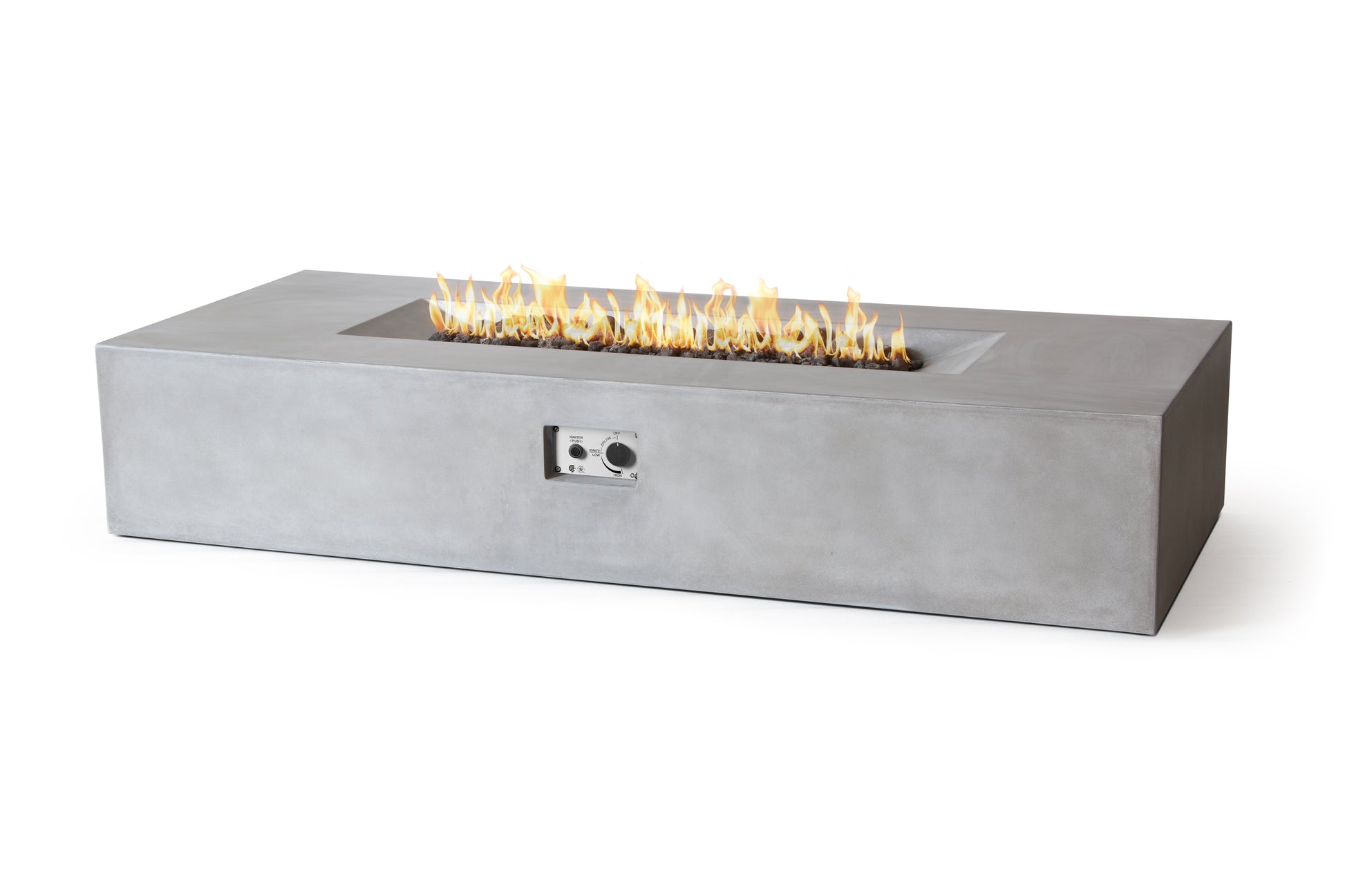 PyroMania Laguna 72" x 30" Slate Finish Liquid Propane Outdoor Rectangle Fire Pit Table
