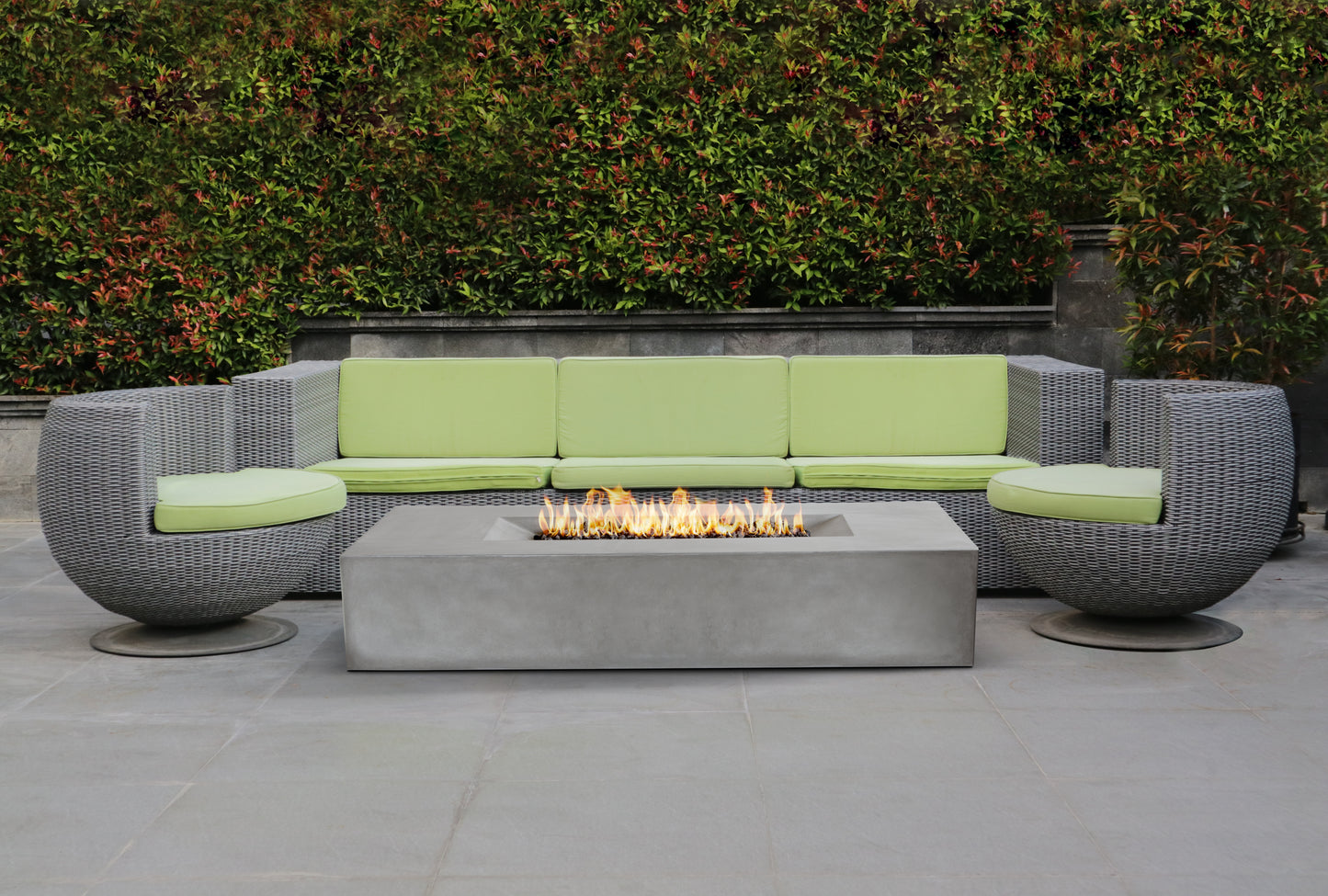 PyroMania Laguna 72" x 30" Slate Finish Liquid Propane Outdoor Rectangle Fire Pit Table