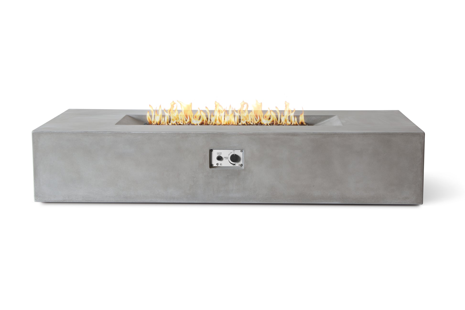 PyroMania Laguna 72" x 30" Slate Finish Liquid Propane Outdoor Rectangle Fire Pit Table