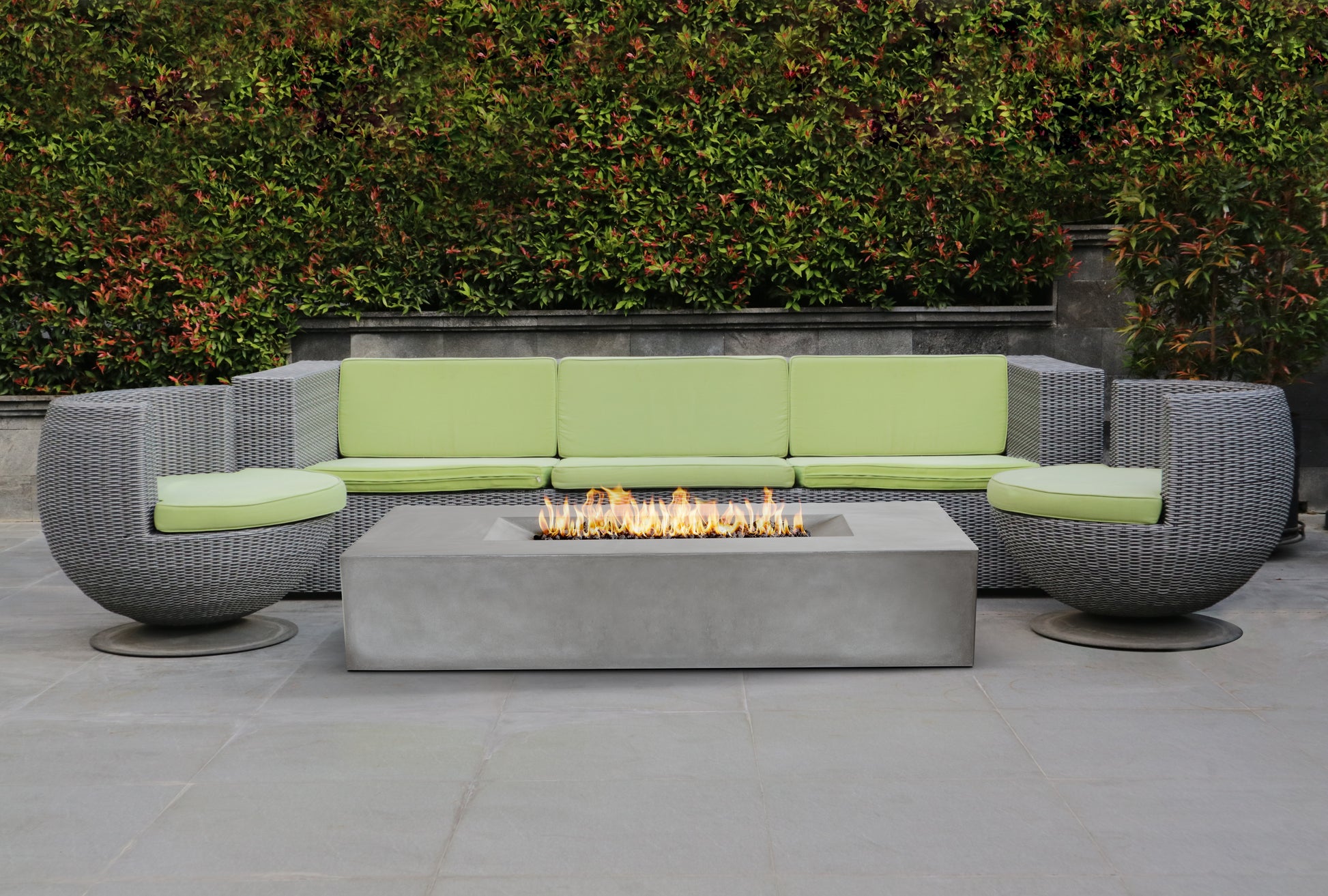 PyroMania Laguna 72" x 30" Slate Finish Natural Gas Outdoor Rectangle Fire Pit Table