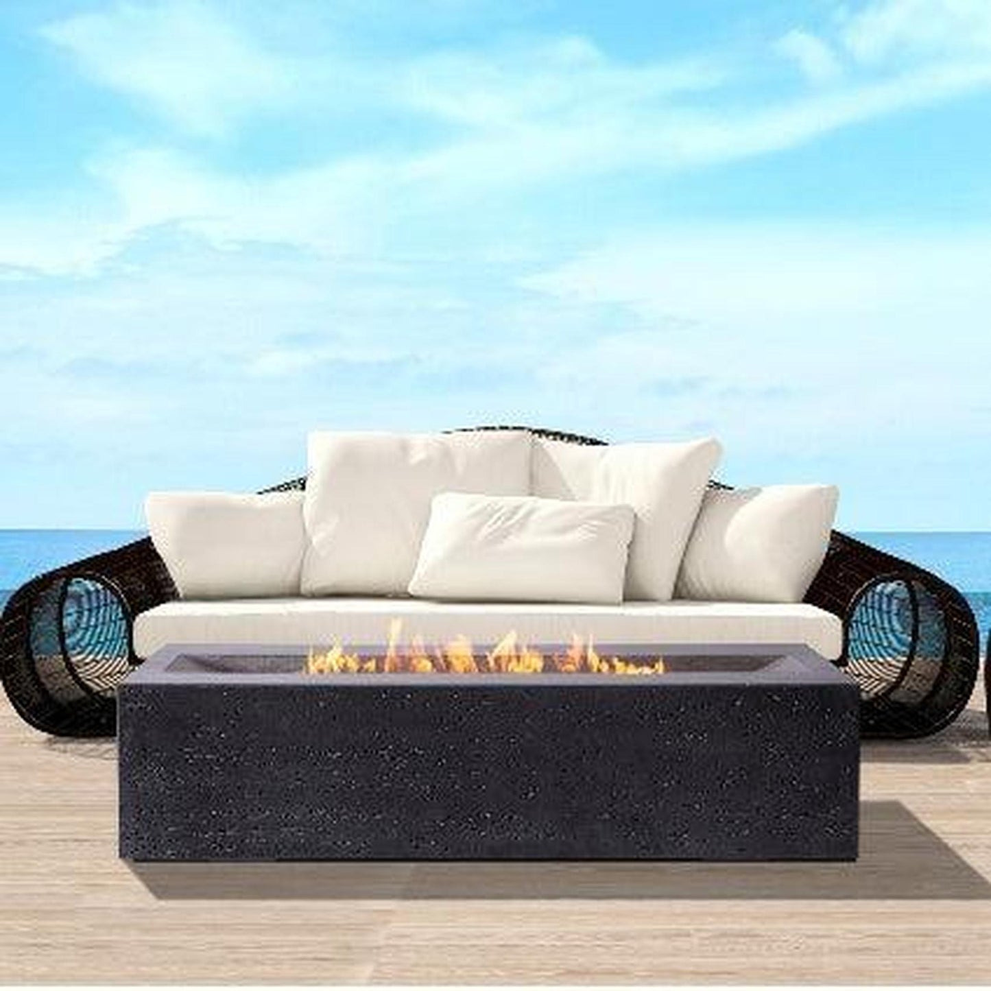 PyroMania Millenia 48" Charcoal Finish Natural Gas Outdoor Rectangular Fire Table