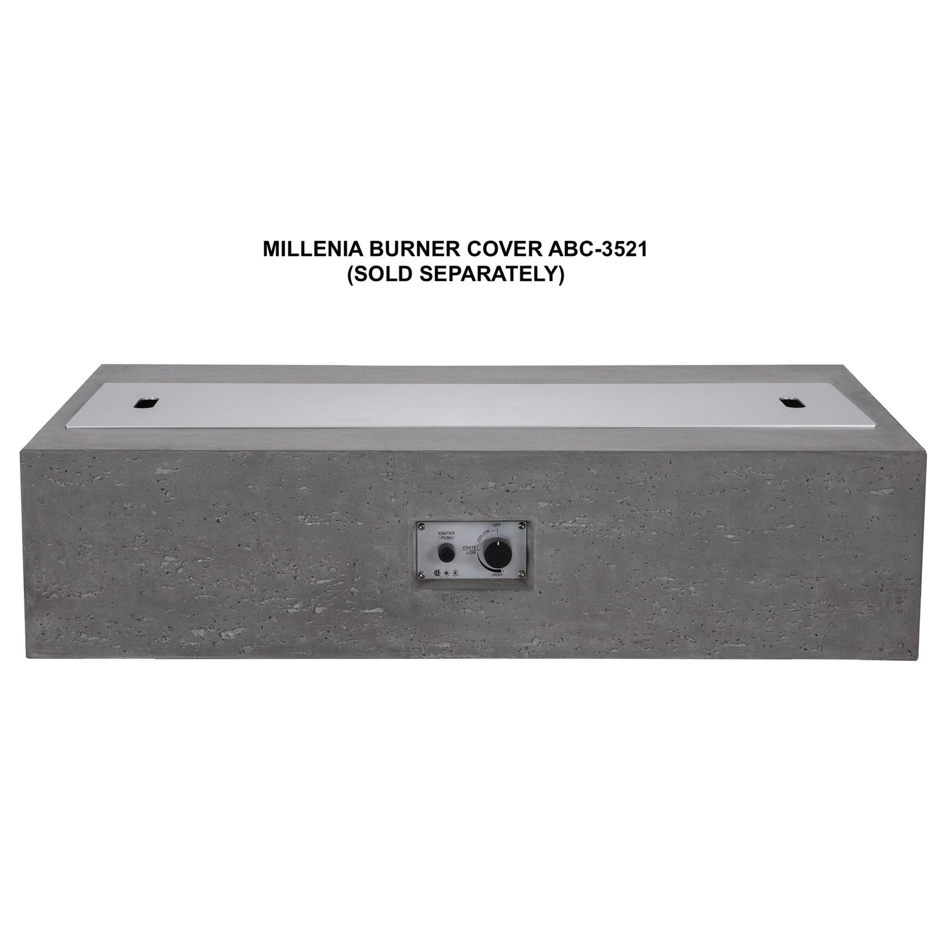 PyroMania Millenia 48" Slate Gray Finish Natural Gas Outdoor Rectangular Fire Table