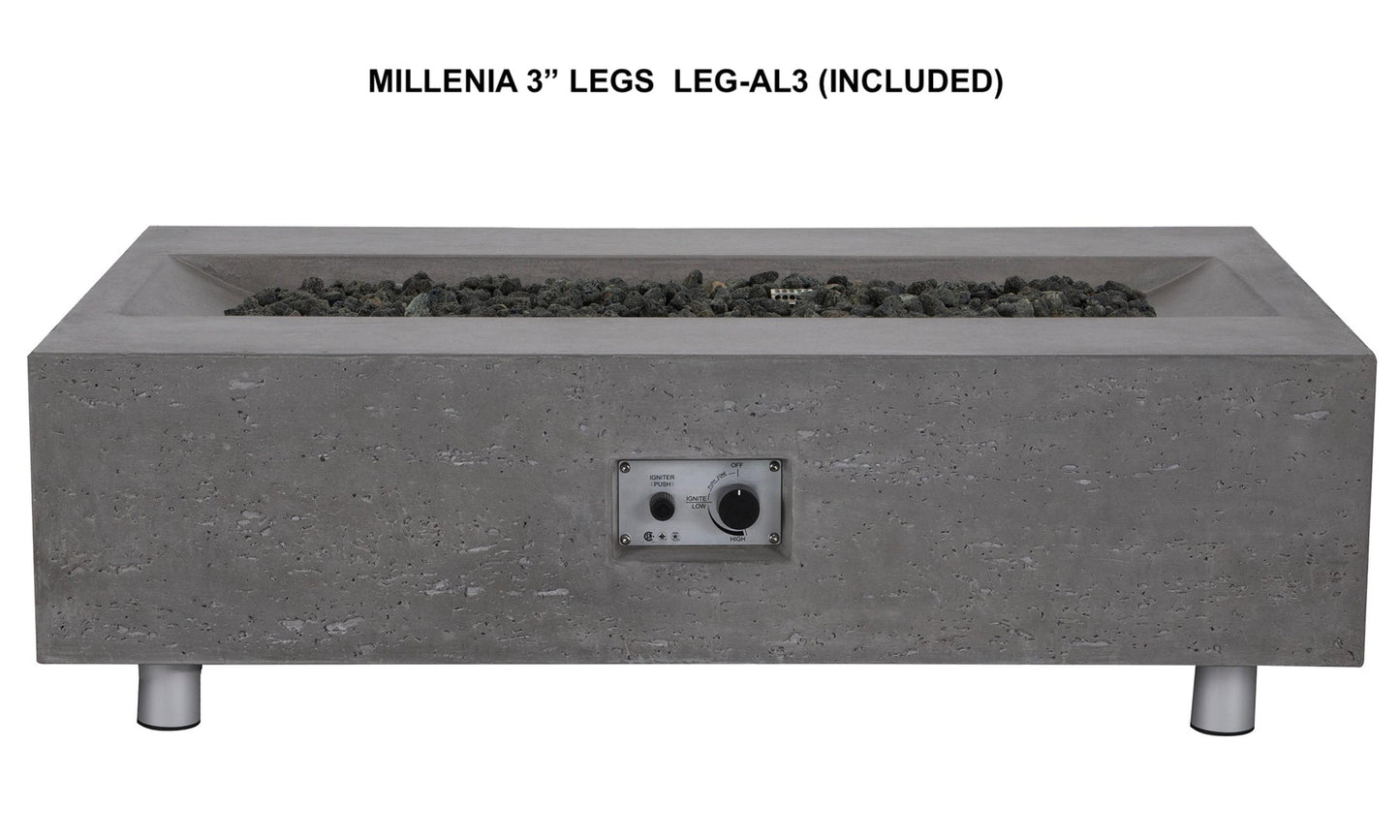 PyroMania Millenia 48" Slate Gray Finish Natural Gas Outdoor Rectangular Fire Table