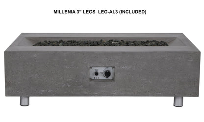 PyroMania Millenia 48" Slate Gray Finish Natural Gas Outdoor Rectangular Fire Table