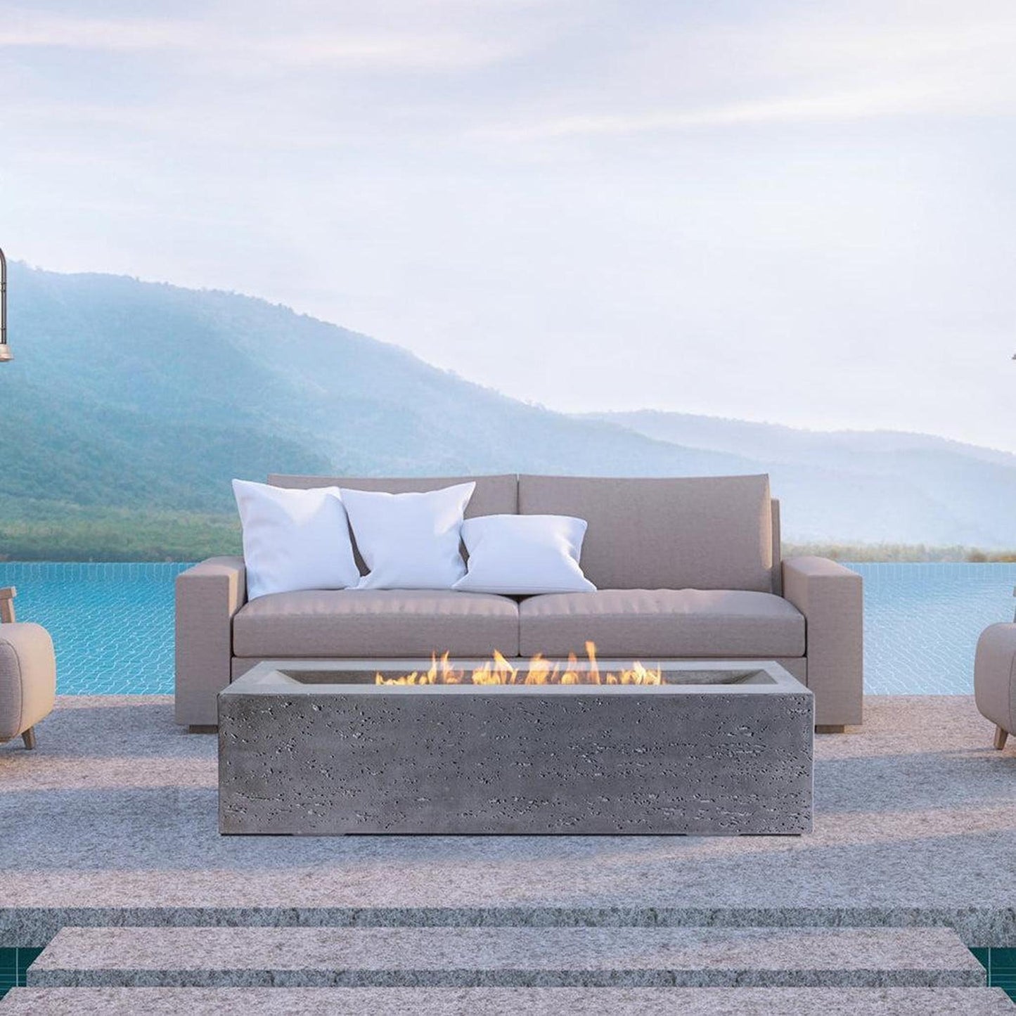 PyroMania Millenia 48" Slate Gray Finish Natural Gas Outdoor Rectangular Fire Table