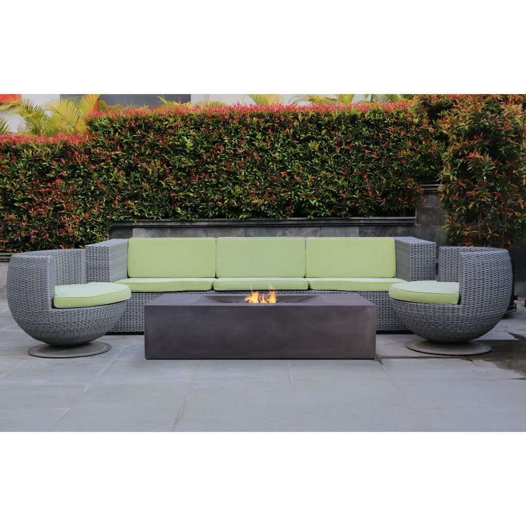PyroMania Moderne 58" Rectangular Charcoal Outdoor Natural Gas Fire Pit Table