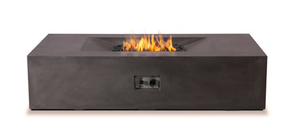 PyroMania Moderne 58" x 32" Charcoal Finish Natural Gas Outdoor Rectangle Fire Pit Table