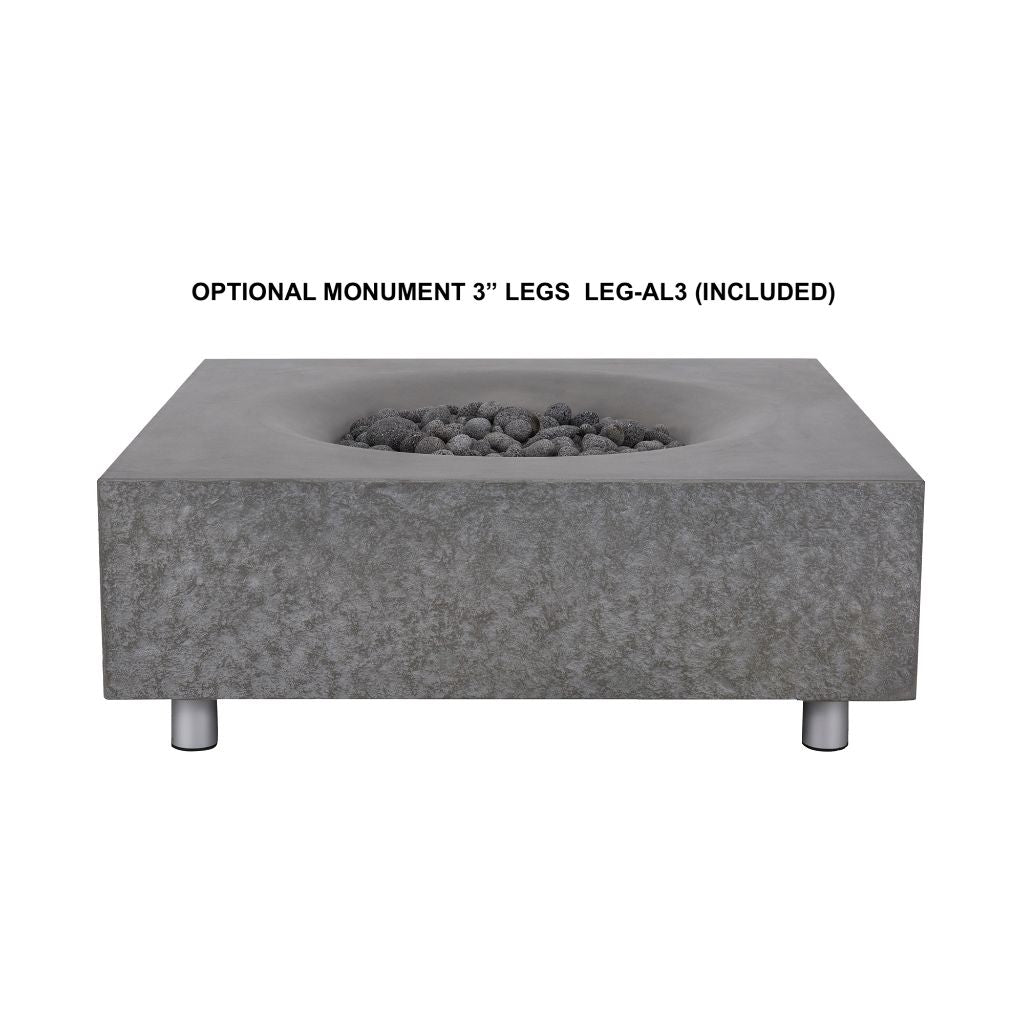 PyroMania Monument 41" Rectangular Charcoal Outdoor Natural Gas Fire Pit Table